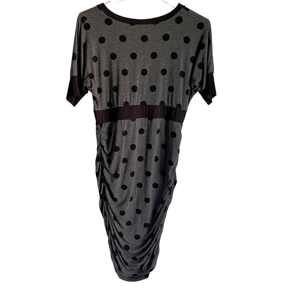 Kimi and Kai Gray Black Polka Dot Maternity Dress Medium - Picture 5 of 8